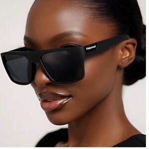 Sleek Polarized Female Sport SunglassesSquare Flat Top UV400 Ladys Vision Lens